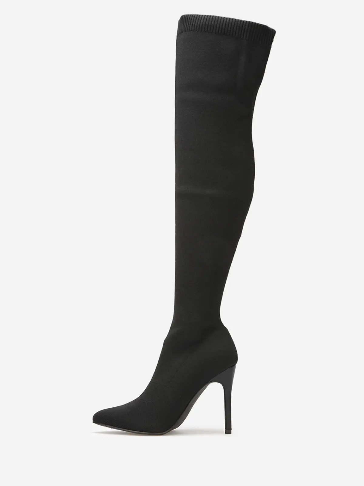 La Modeuse Cuissardes en maille à talon aiguille Noir