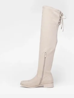 Sale La Modeuse Cuissardes en suédine à laçage Beige