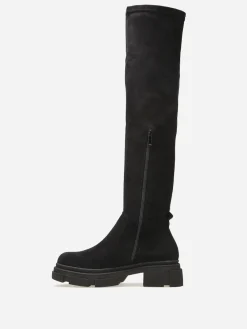 New La Modeuse Cuissardes en suédine à semelle crantée Noir