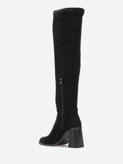 Best La Modeuse Cuissardes en suédine à talon Noir