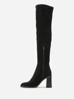 Best La Modeuse Cuissardes en suédine à talon Noir