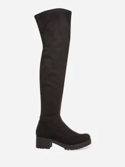 Sale La Modeuse Cuissardes en suédine  avec semelle crantée Noir