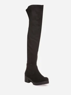 Sale La Modeuse Cuissardes en suédine  avec semelle crantée Noir