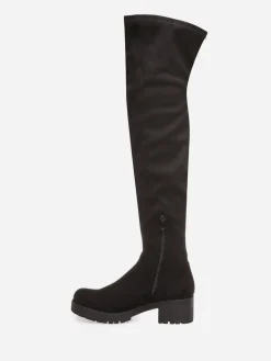 Sale La Modeuse Cuissardes en suédine  avec semelle crantée Noir