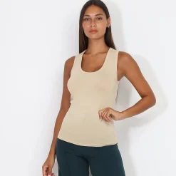 Hot La Modeuse Débardeur moulant et extensible Beige