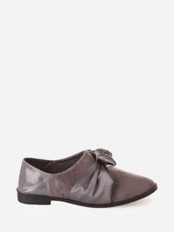 Sale La Modeuse Derbies  à noeud satin Gris
