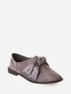 Sale La Modeuse Derbies  à noeud satin Gris