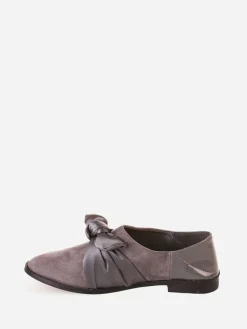 Sale La Modeuse Derbies  à noeud satin Gris