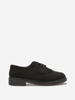 Sale La Modeuse Derbies en suédine à détails ajourés Noir