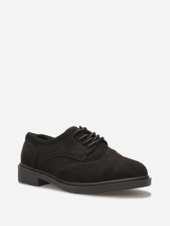 Sale La Modeuse Derbies en suédine à détails ajourés Noir