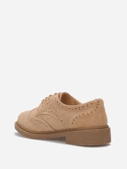 Best La Modeuse Derbies en suédine à détails ajourés Taupe