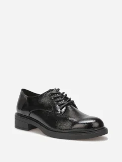 Best La Modeuse Derbies vernis et texturés à lacets Noir