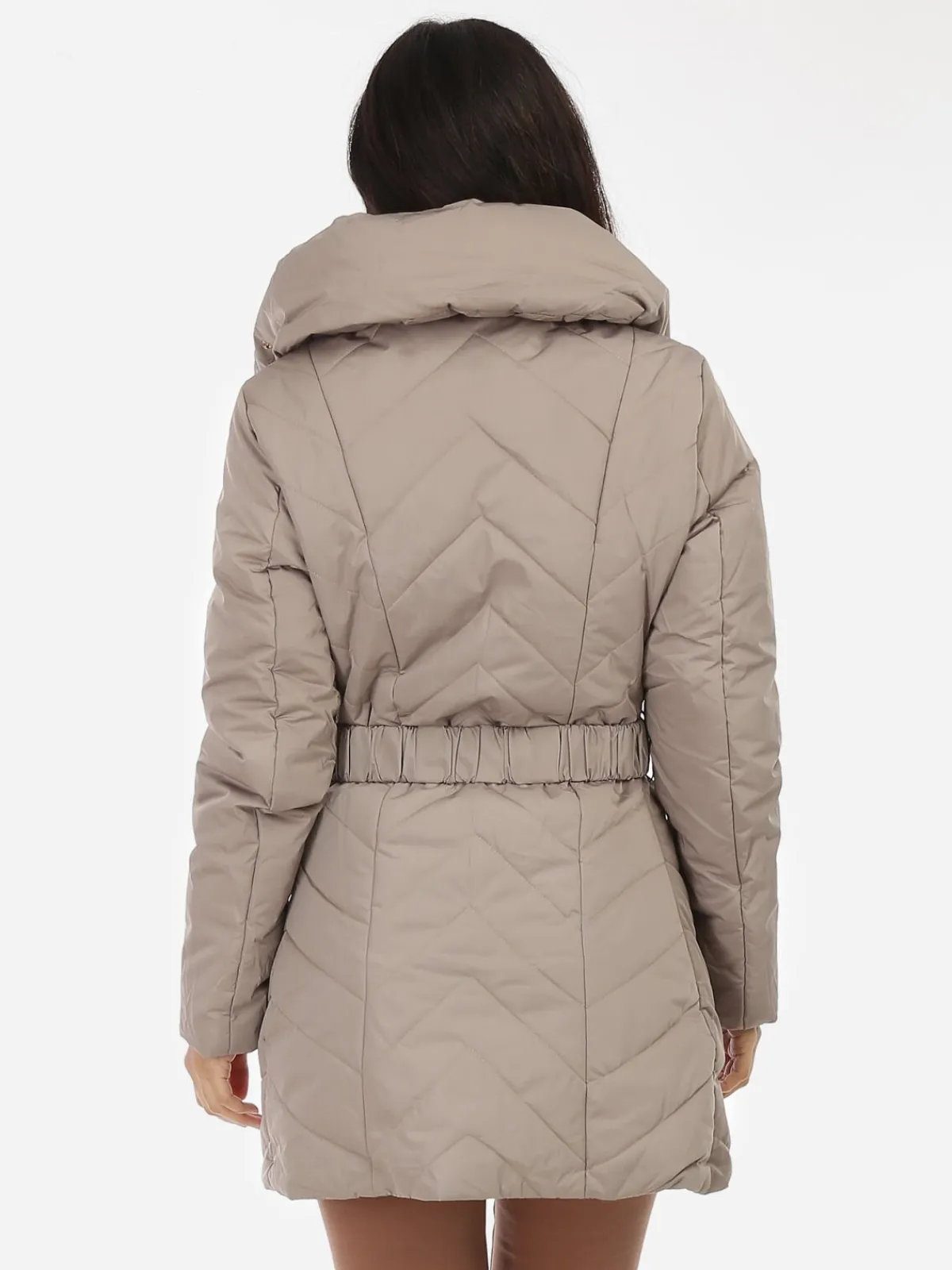 Outlet La Modeuse Doudoune à col enveloppant Beige