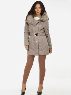 Outlet La Modeuse Doudoune à col enveloppant Beige