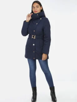 La Modeuse Doudoune à col enveloppant Bleu
