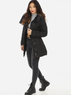 La Modeuse Doudoune à col enveloppant Noir