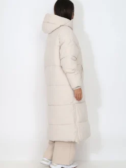Online La Modeuse Doudoune longue matelassée à capuche Beige