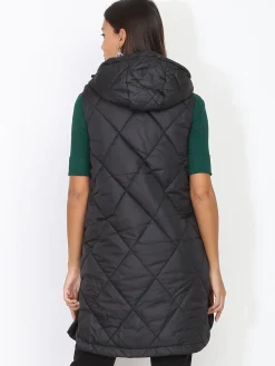 Discount La Modeuse Doudoune matelassée à fentes Noir