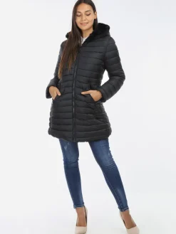 Best La Modeuse Doudoune réversible fausse fourrure Noir