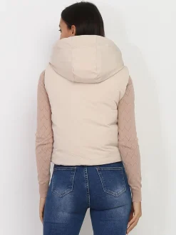 Discount La Modeuse Doudoune sans manches réversible Beige
