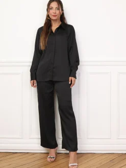 Best La Modeuse Ensemble chemise et pantalon à pince Noir