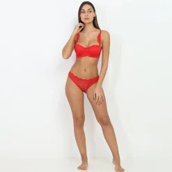 Online La Modeuse Ensemble festonné à dentelle Rouge