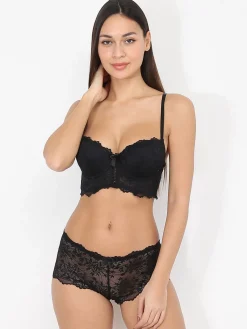 Best La Modeuse Ensemble lingerie corset en dentelle Noir