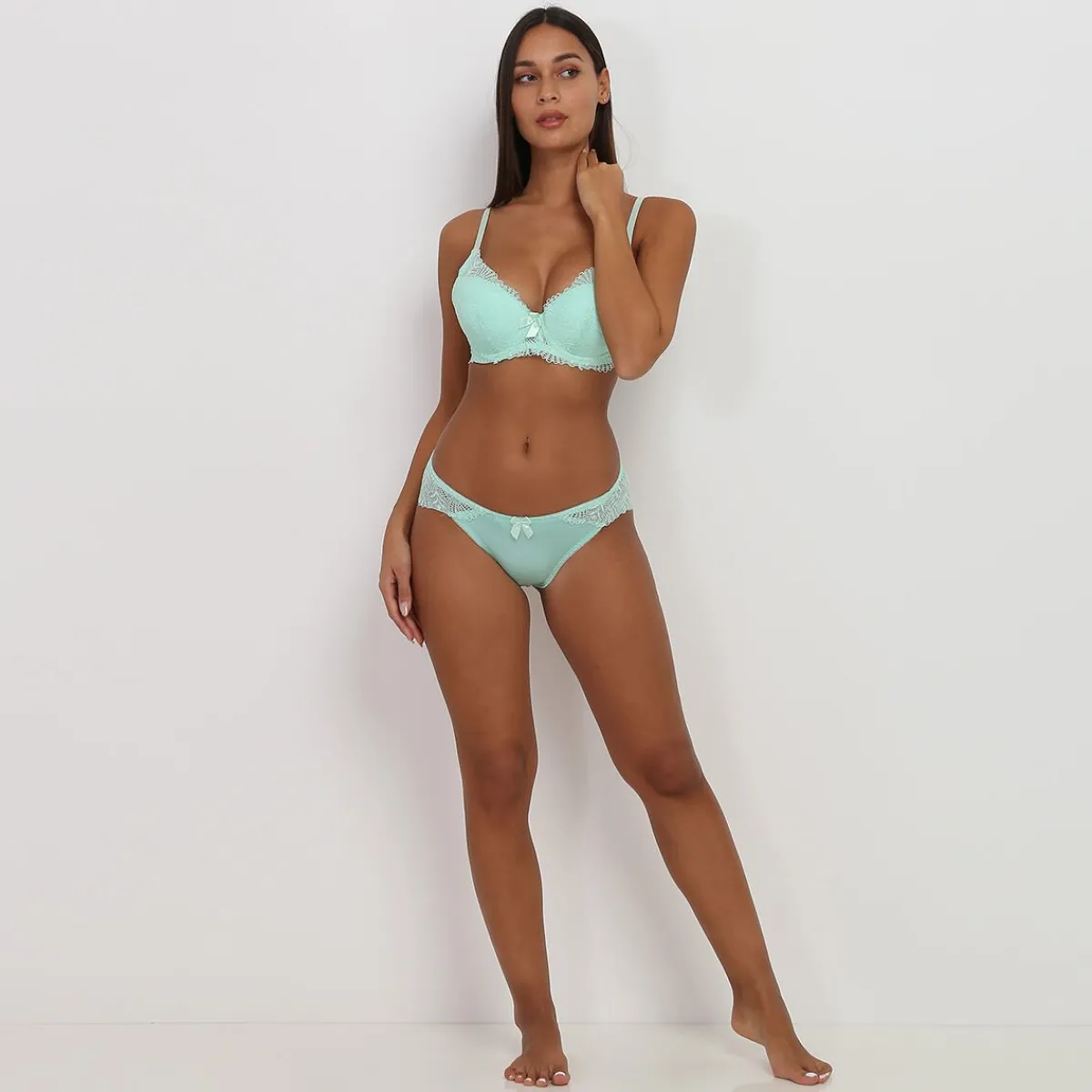 Online La Modeuse Ensemble lingerie push-up à dentelle Vertclair