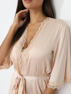 Hot La Modeuse Ensemble nuisette et kimono à dentelle Dorérose