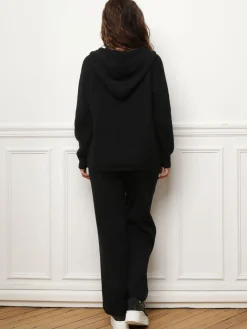 La Modeuse Ensemble pantalon et gilet zippé Noir
