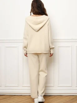 Outlet La Modeuse Ensemble pantalon et gilet zippé Beige