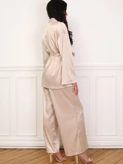 Discount La Modeuse Ensemble pantalon et kimono satinés Dorérose
