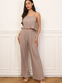 Clearance La Modeuse Ensemble plissés et ample Taupe