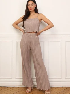 Clearance La Modeuse Ensemble plissés et ample Taupe