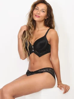 New La Modeuse Ensemble push-up à dentelle style corset Noir