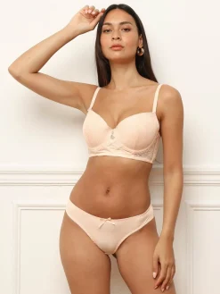 New La Modeuse Ensemble style corset en dentelle avec bijou Beige