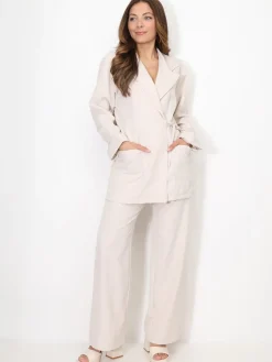 Sale La Modeuse Ensemble tailleur croisé à nouer Beigeclair