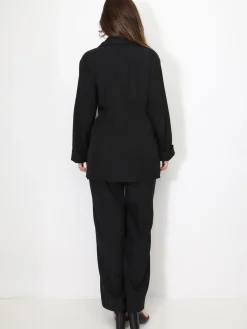 New La Modeuse Ensemble tailleur croisé à nouer Noir