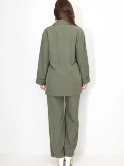 La Modeuse Ensemble tailleur croisé à nouer Kaki