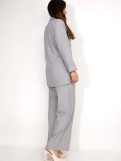 Online La Modeuse Ensemble tailleur croisé à nouer Gris