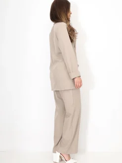 Best La Modeuse Ensemble tailleur croisé à nouer Taupe