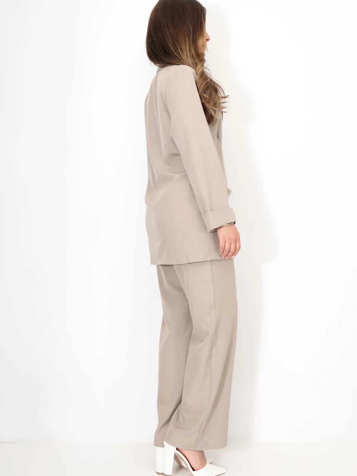 Best La Modeuse Ensemble tailleur croisé à nouer Taupe