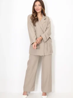 Best La Modeuse Ensemble tailleur croisé à nouer Taupe