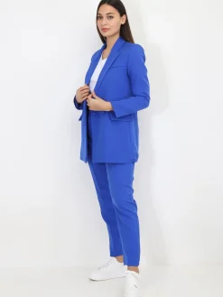 Outlet La Modeuse Ensemble tailleur droit Bleu