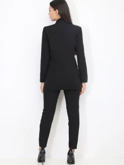 Discount La Modeuse Ensemble tailleur droit Noir