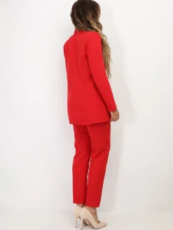 Discount La Modeuse Ensemble tailleur droit Rouge