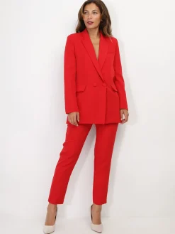 Discount La Modeuse Ensemble tailleur droit Rouge