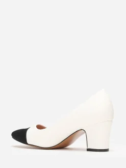 Online La Modeuse Escarpins à bout rond en tissu Blanc