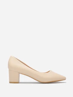 Clearance La Modeuse Escarpins à talon carré Beige