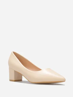 Clearance La Modeuse Escarpins à talon carré Beige